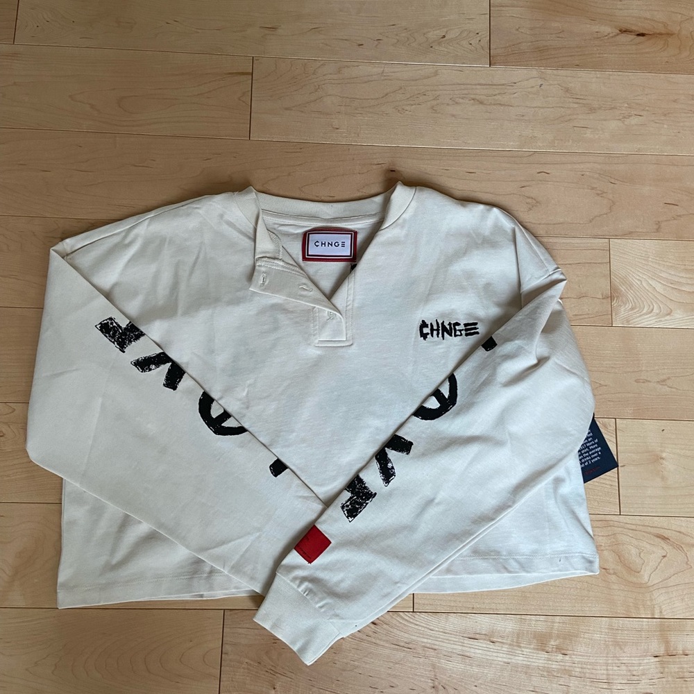 Brand New Chnge Henley Crop Top